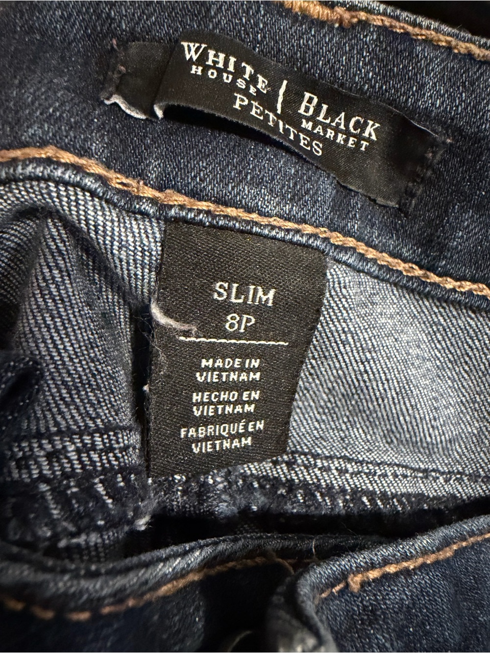 White House Black Market Dark Indigo Slim Petite Jeans